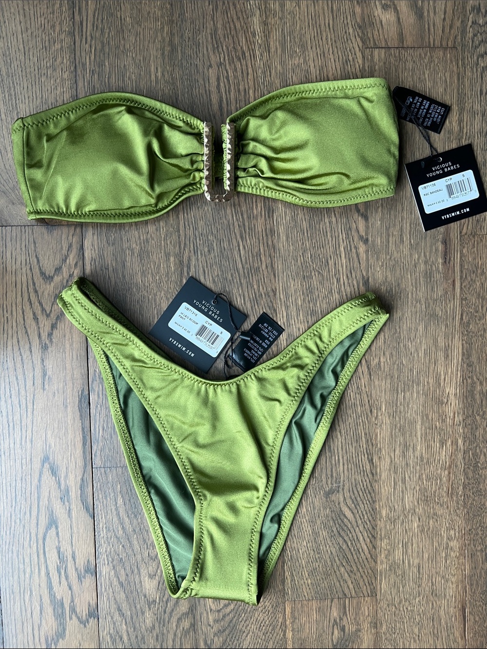 VYB Chelsea Bikini Bandeau Top and High Cut Bottom NWT